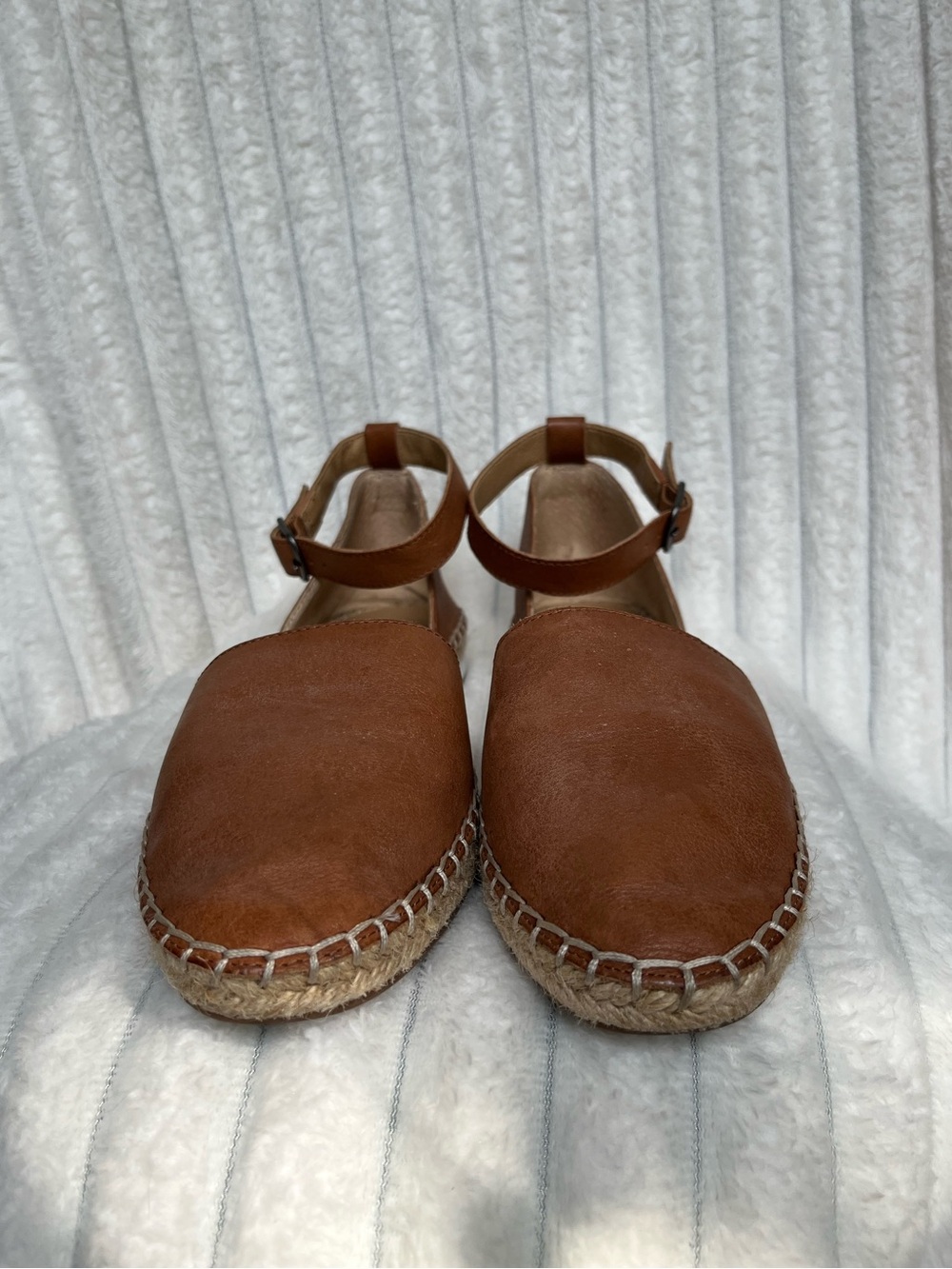 Lucky Brand Women’s Brown Espadrille Ankle-Strap Flats